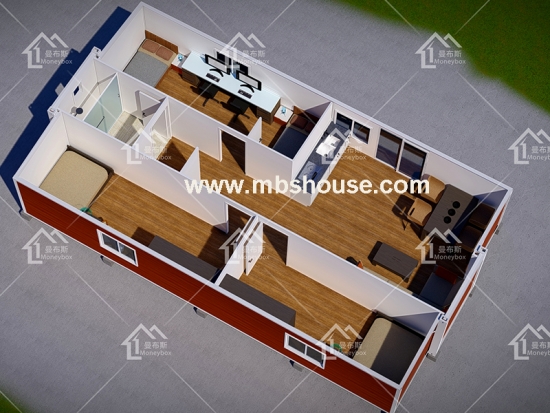 40-футовый роскошный расширяемый контейнерный дом с тремя спальнями